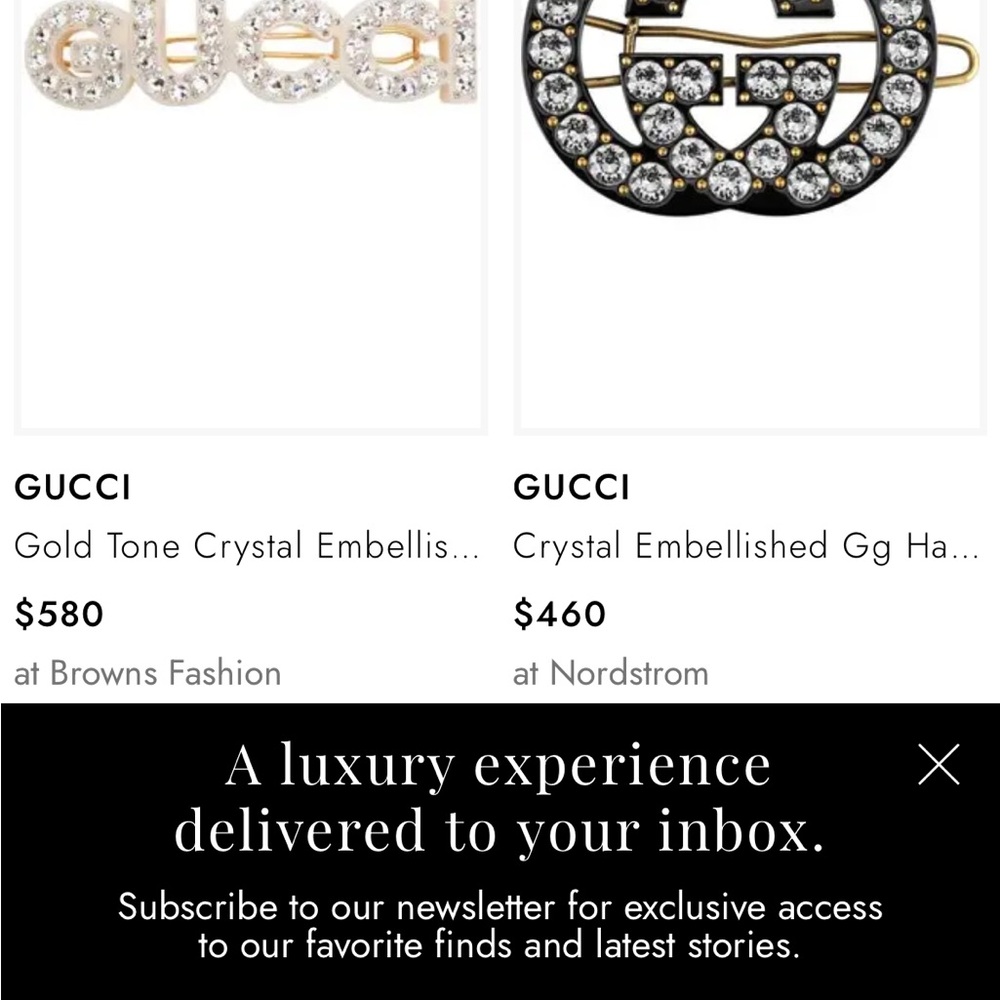 Gucci Gold Crystal Embellished Hair Clip - Picture 4 of 4